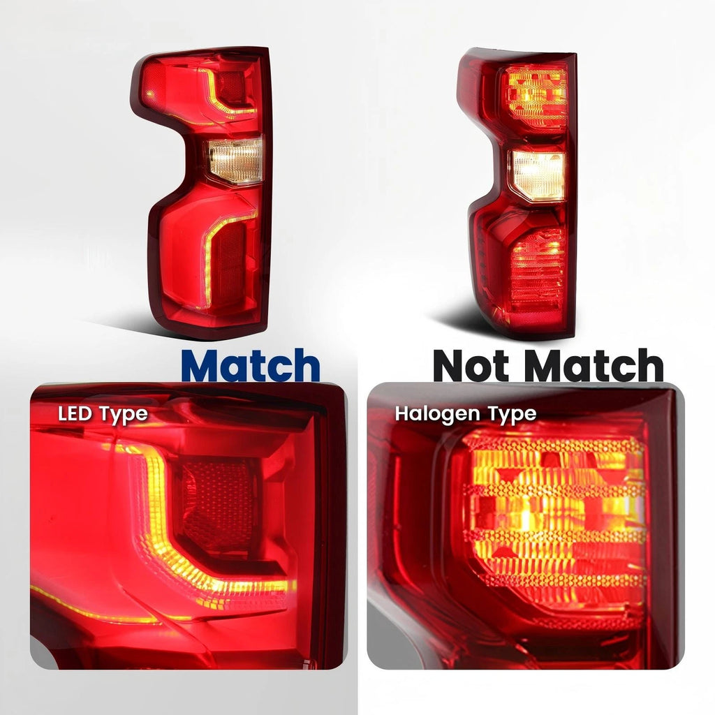 LED Tail Light for Chevy Silverado 1500 (2019–2026) w/ Wiring Harness, Left