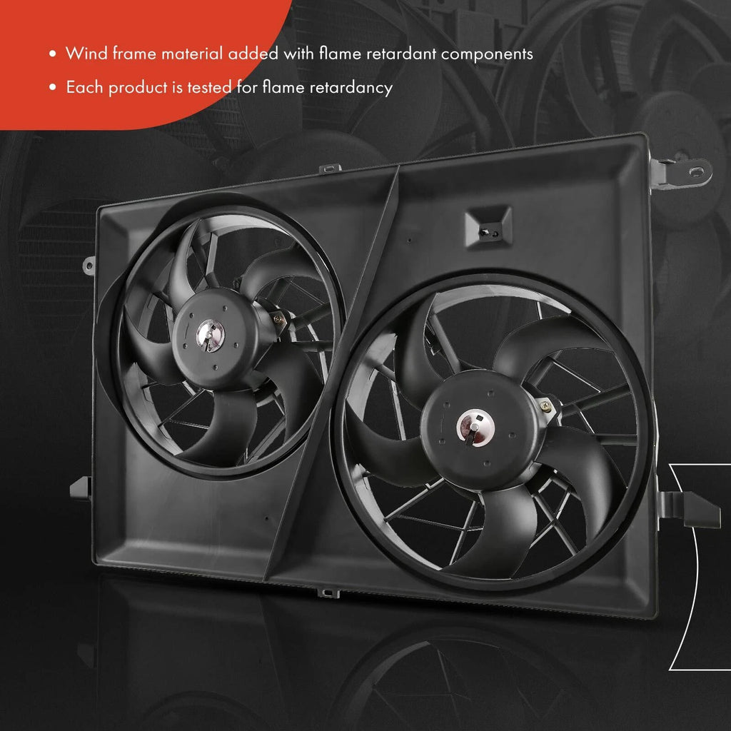 Dual Radiator Cooling Fan Assembly & AC Condenser for Chevy Traverse (2009-2017)