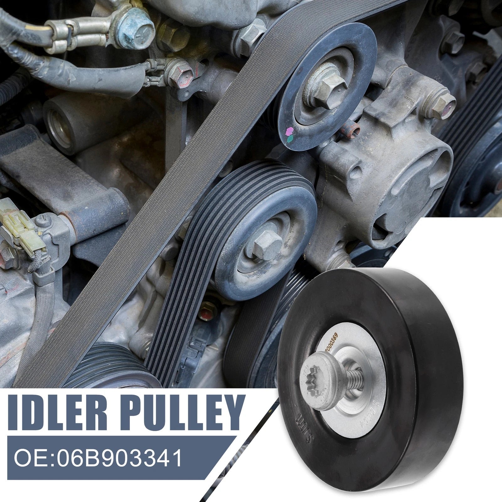 Drive Belt Idler Pulley 06B903341 for Audi A4 (2002–2006)
