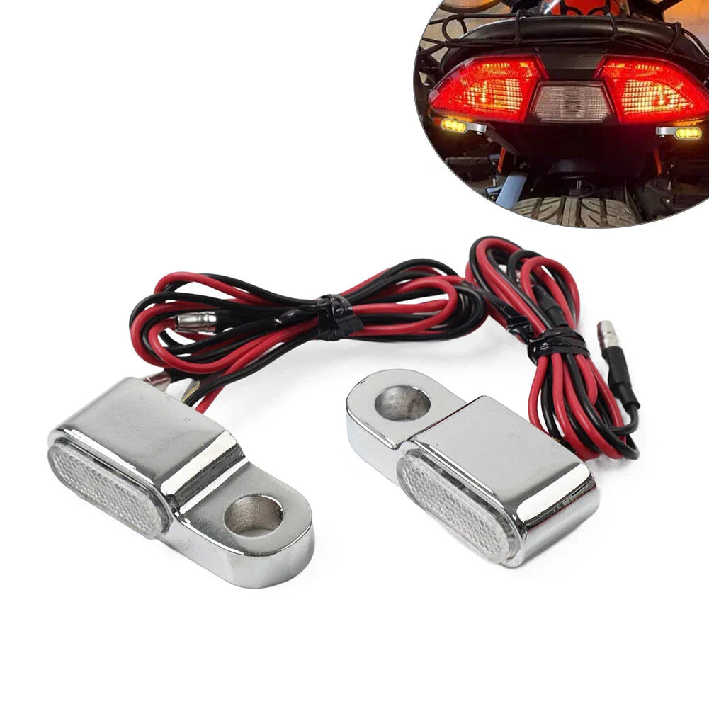 Universal Mini Motorcycle Turn Signal Blinker Lights Amber