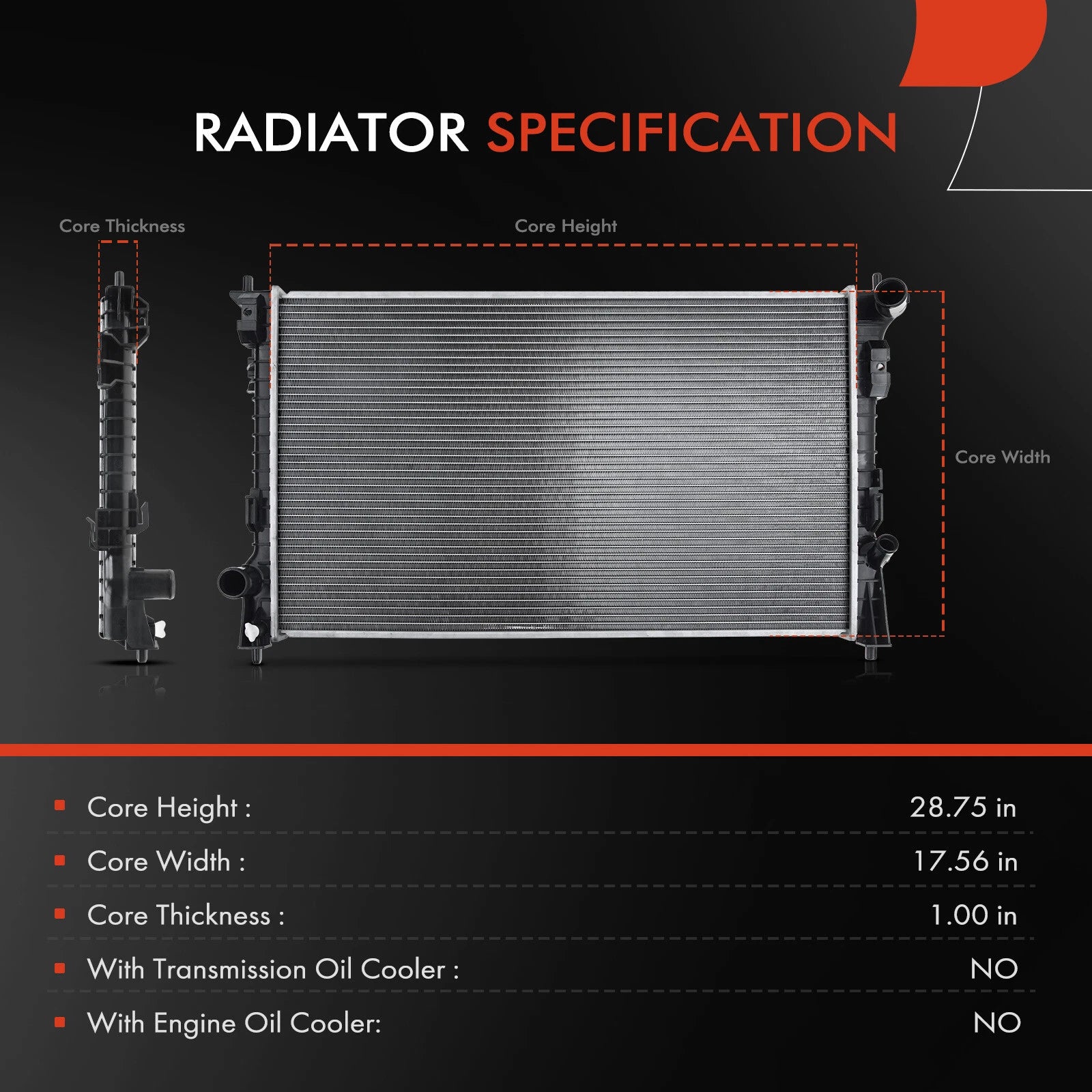 Radiator for Ford Flex Edge Taurus Lincoln MKS MKX (2007-2014)