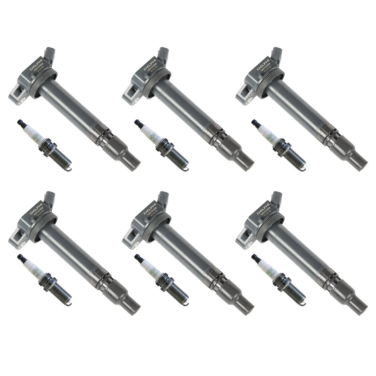 Set of 6 Ignition Coils & NGK G-Power Spark Plugs for Lexus Toyota