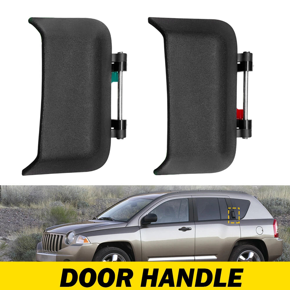 Set of 2 Exterior Door Handles for Jeep Compass (2007–2016) Black Plastic
