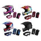 Youth Full-Face ATV Motorcycle Helmet for Kids + Goggles + Gloves