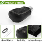 Gear Shift Knob Cover for Honda Civic (2016–2021) Pebbled Black Grey Leather