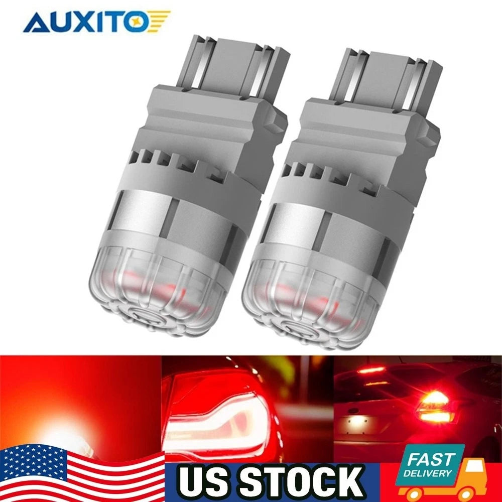 2X 3157 Red LED Brake Stop Tail Parking Light Bulbs for AUXITO (3156, 3057)