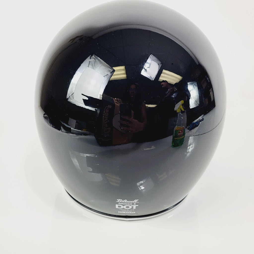 Biltwell Gringo S Helmet for Motorcycle (Gloss Black, Metallic Sea Foam)