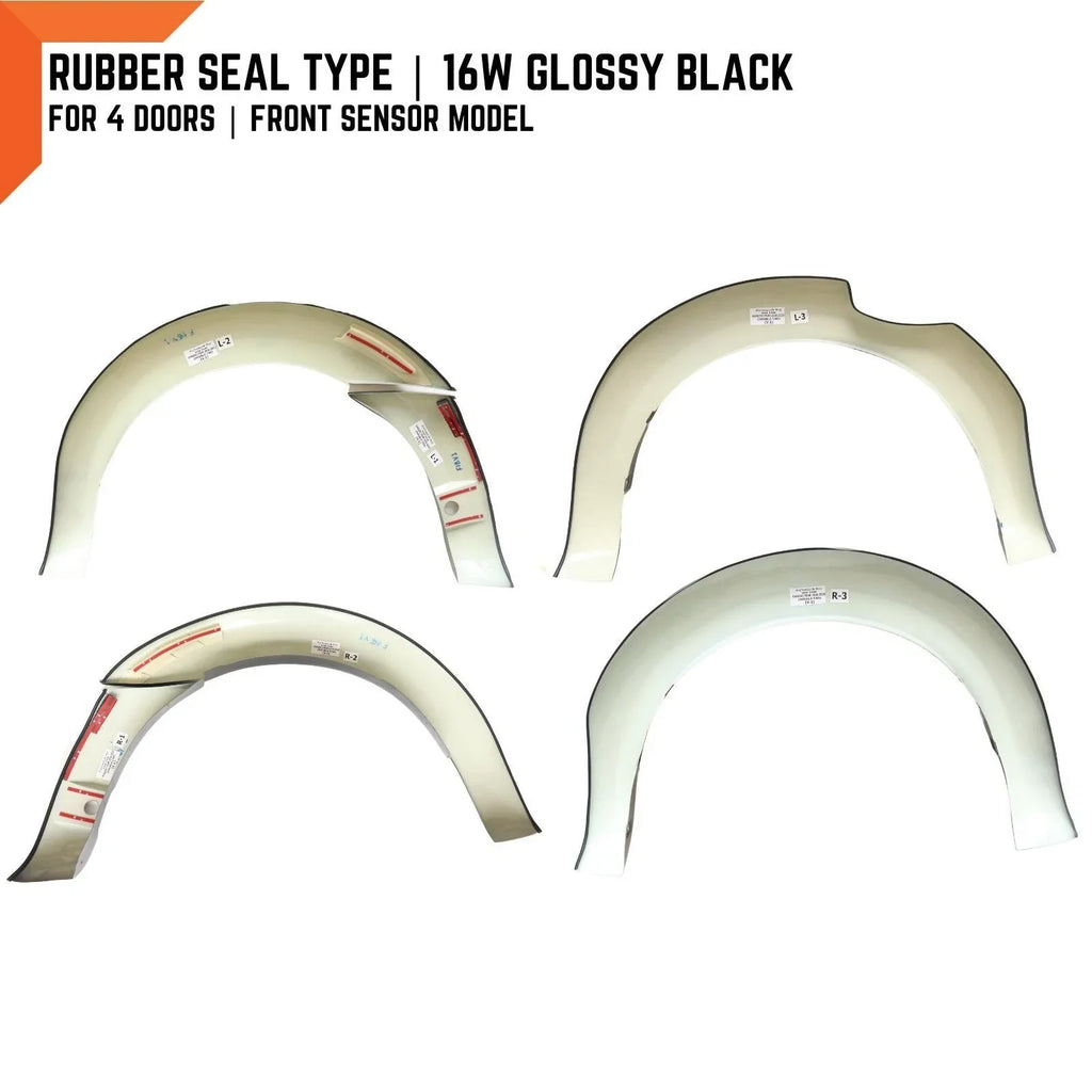 16W Glossy Black Fender Flares for Ford Ranger T6 (2018-2021)