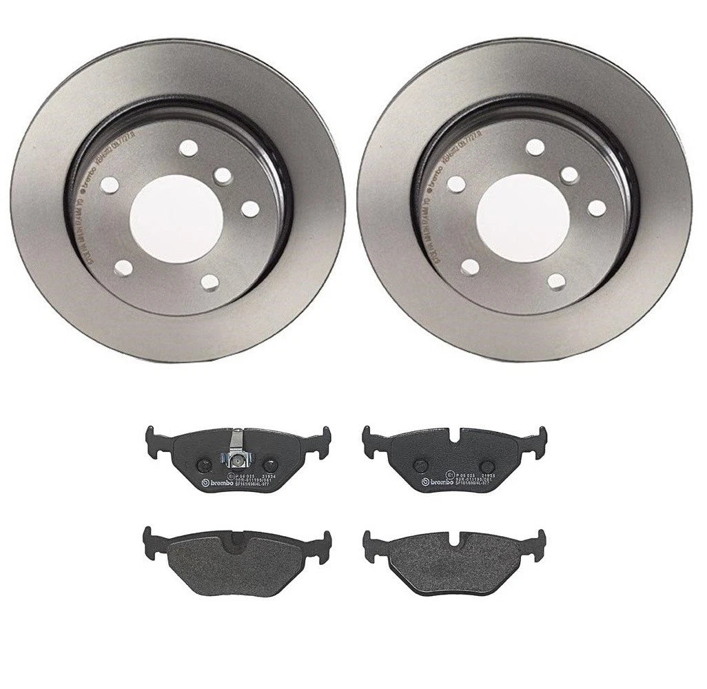Brembo Rear Brake Kit for BMW E36 323i 328i (1992–1999) - Low-Met Pads, Disc Rotors