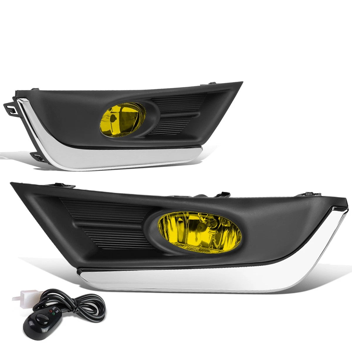 Fog Lights for Honda CR-V (2017–2018) - Chrome Trim Bezel, Switch, Amber