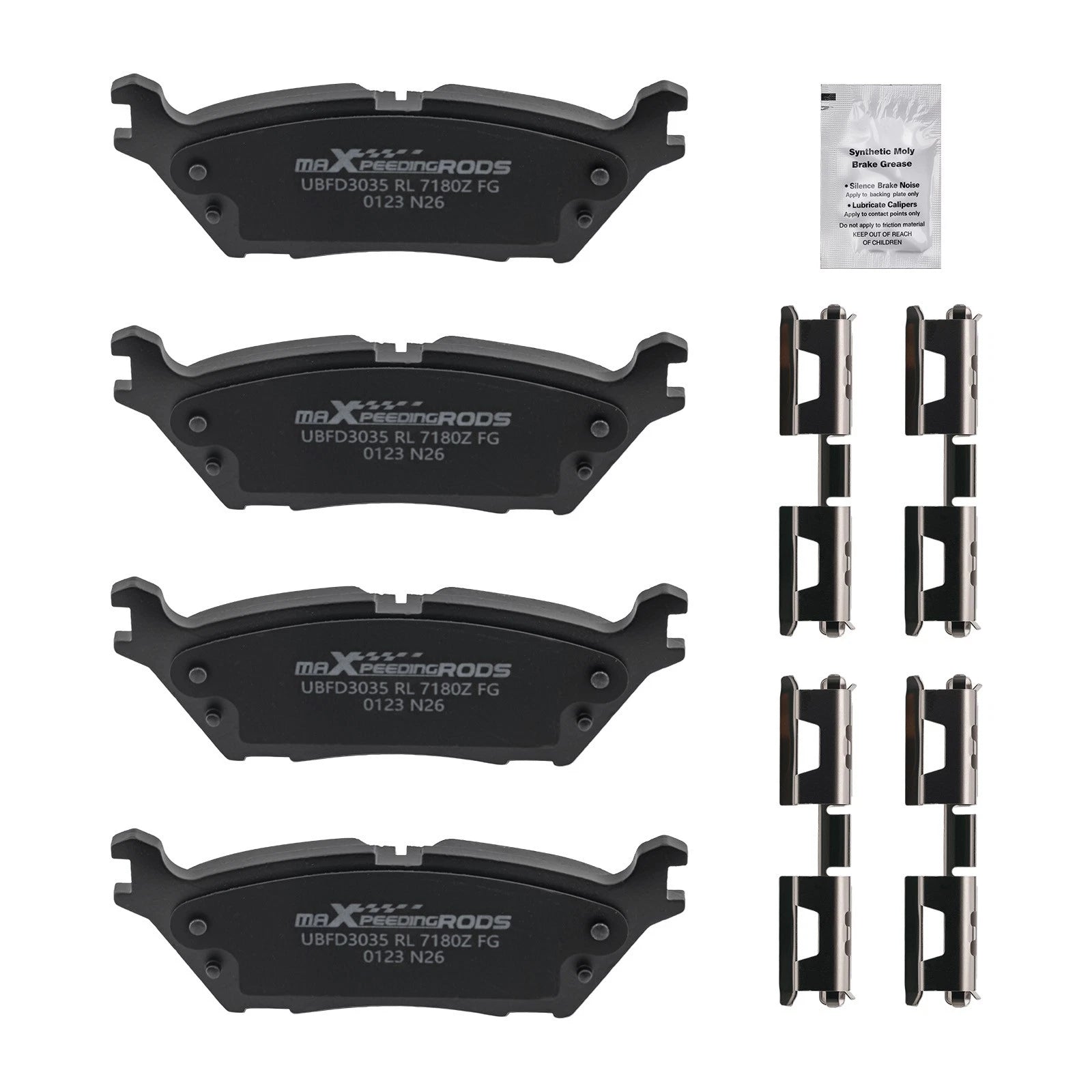 Set of 4 Rear Ceramic Brake Pads for Lincoln Navigator (2018–2022) Ford F-150 (2015–2020)