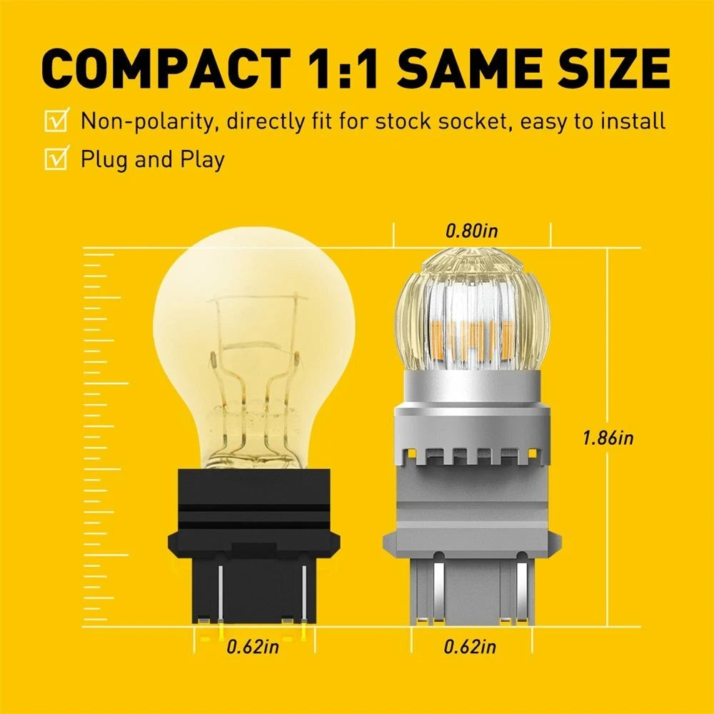 2X Amber Yellow LED Turn Signal Bulbs for Make Model (YYYY–YYYY)