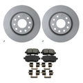 Hella Rear Rotors & Bosch Ceramic Brake Pad Kit for A3 Quattro, Jetta, Passat, Tiguan