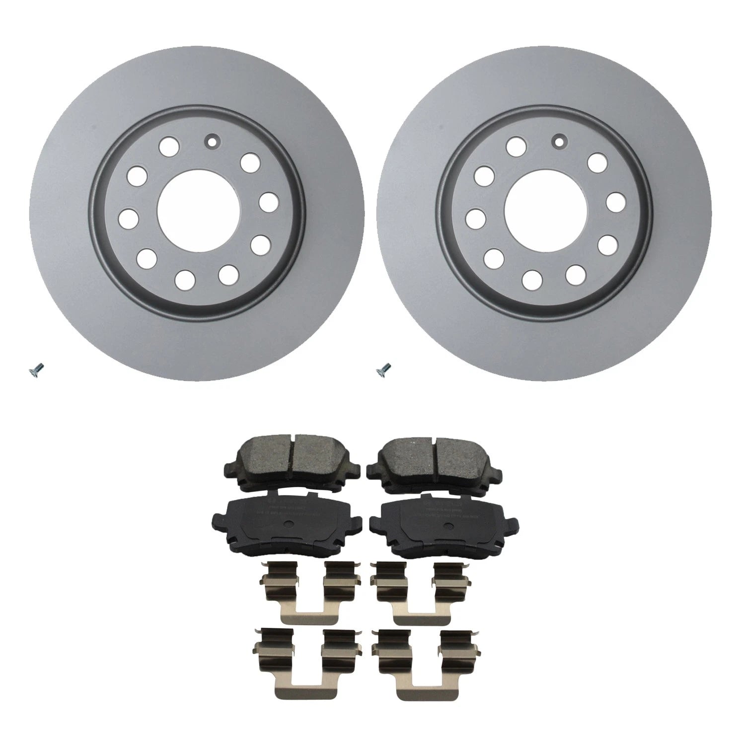 Hella Rear Rotors & Bosch Ceramic Brake Pad Kit for A3 Quattro, Jetta, Passat, Tiguan