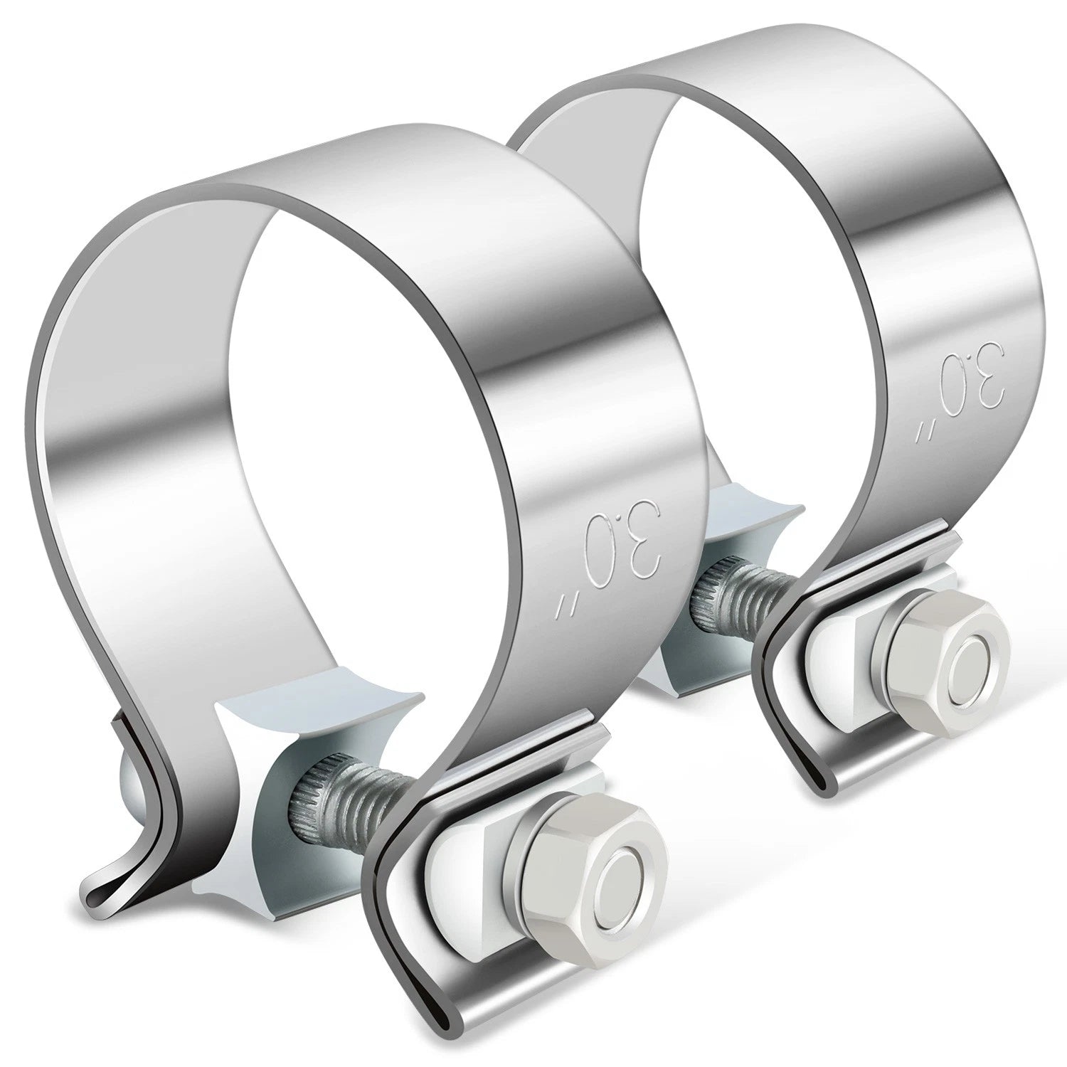 2X 3" OD Exhaust Clamp Muffler Pipe Sleeve Coupler for Universal Applications