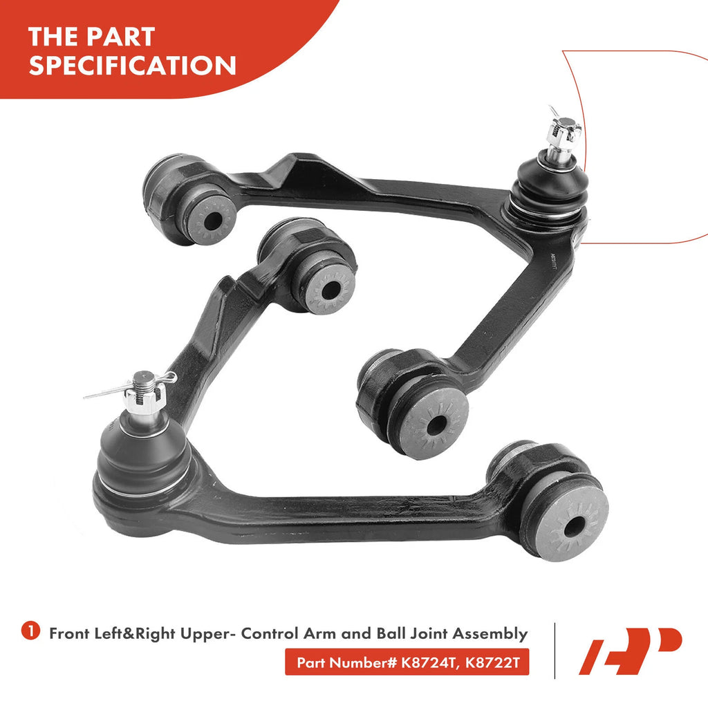 Set of 12 Front Control Arm Sway Bar Tie Rod Ball Joint for Ford F-250 (1997–1999)