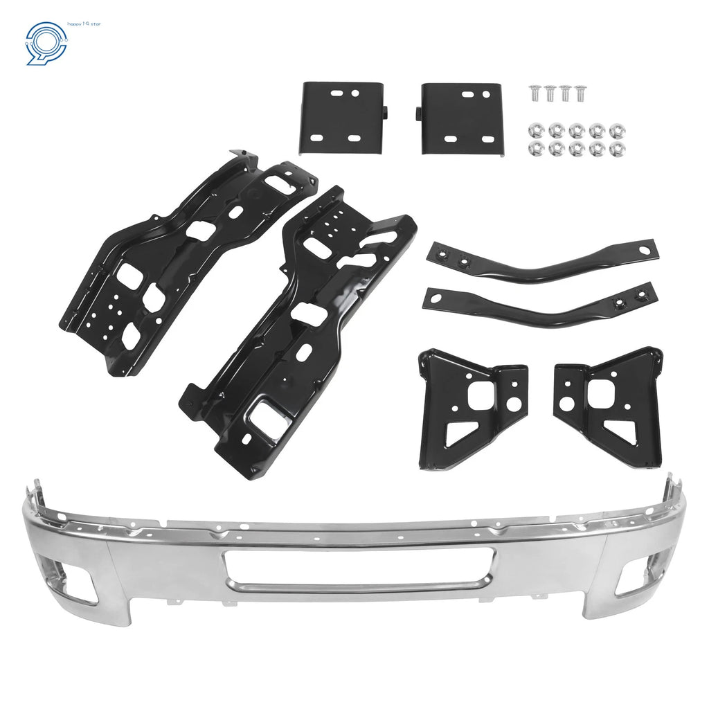 Chrome Front Bumper for Chevy Silverado 2500 3500 (2011–2014) with 8 Brackets