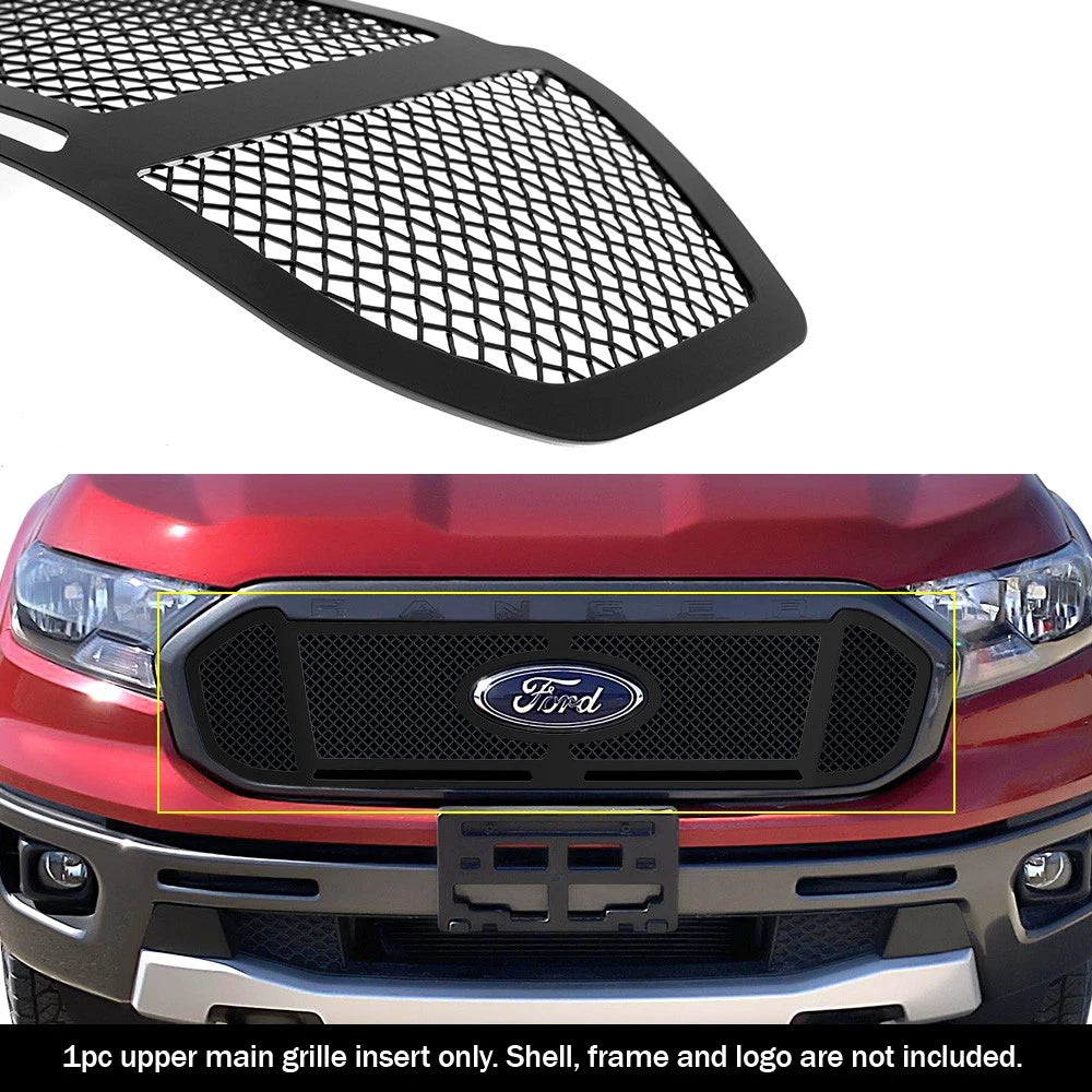 Stainless Steel Black Mesh Grille Insert for Ford Ranger (2019–2023)