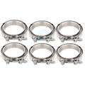 Set of 6 V-Band Turbo Pipe Exhaust Flange Clamps for Universal Fit (4")