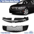Set of 2 Black Grilles with Chrome for Chevrolet Cruze (2011–2014)
