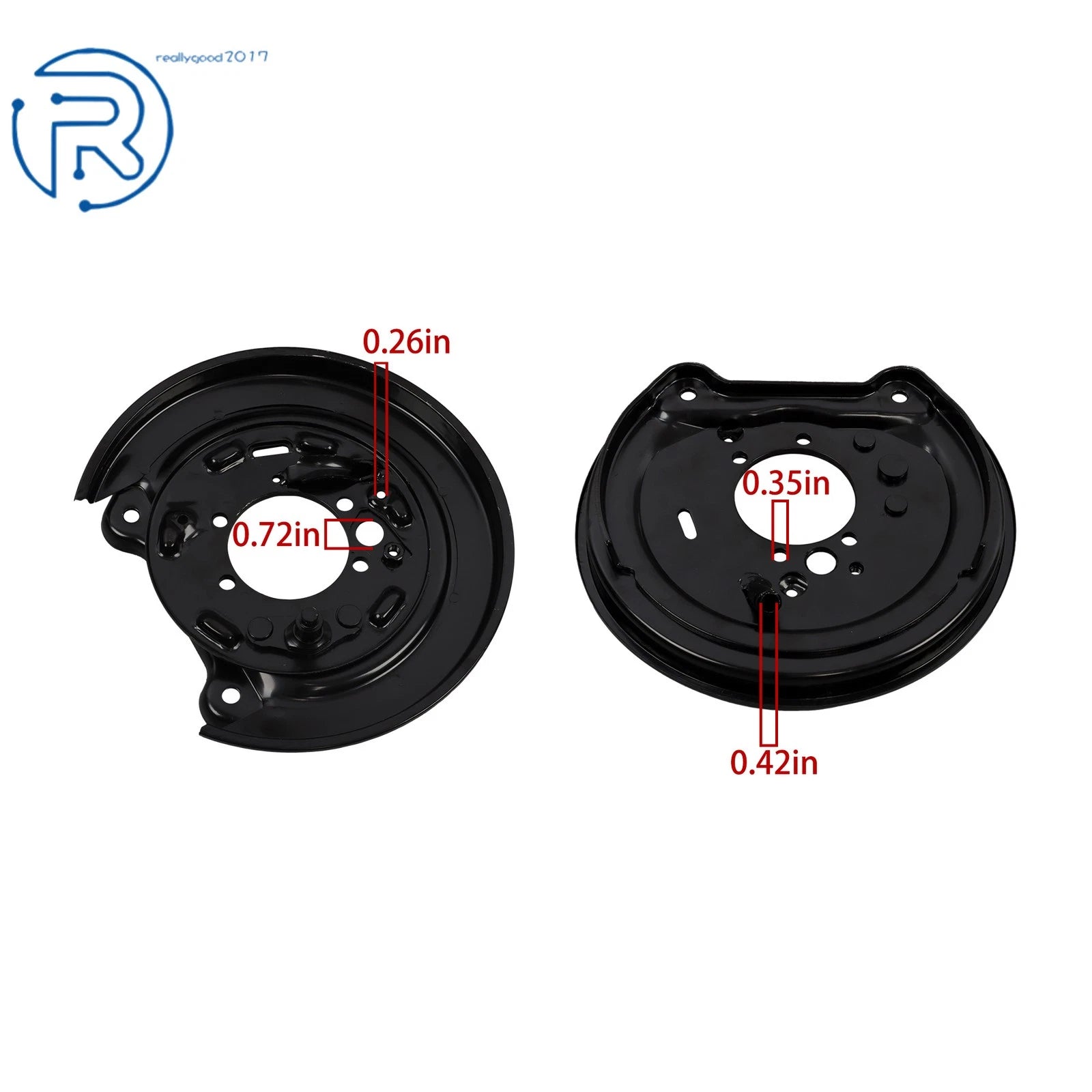 Set of 2 Rear Brake Rotor Backing Plates for Subaru Legacy Impreza (1992–2008) 698-416 698-417