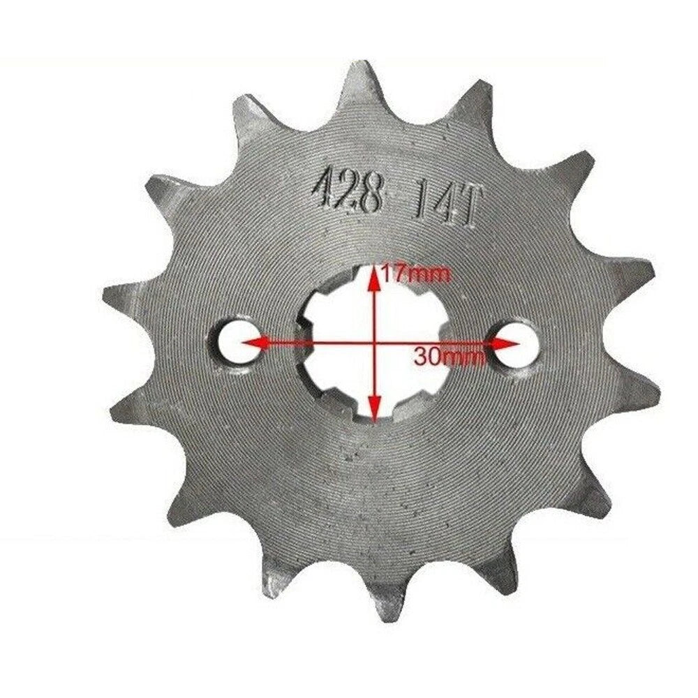 14T 17mm 428 Chain Front Sprocket for Pit Trail Quad Dirt Bike ATV Buggy