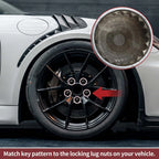Set of 2 Wheel Lock Lug Nuts with Anti-theft Key for Porsche Cayenne
