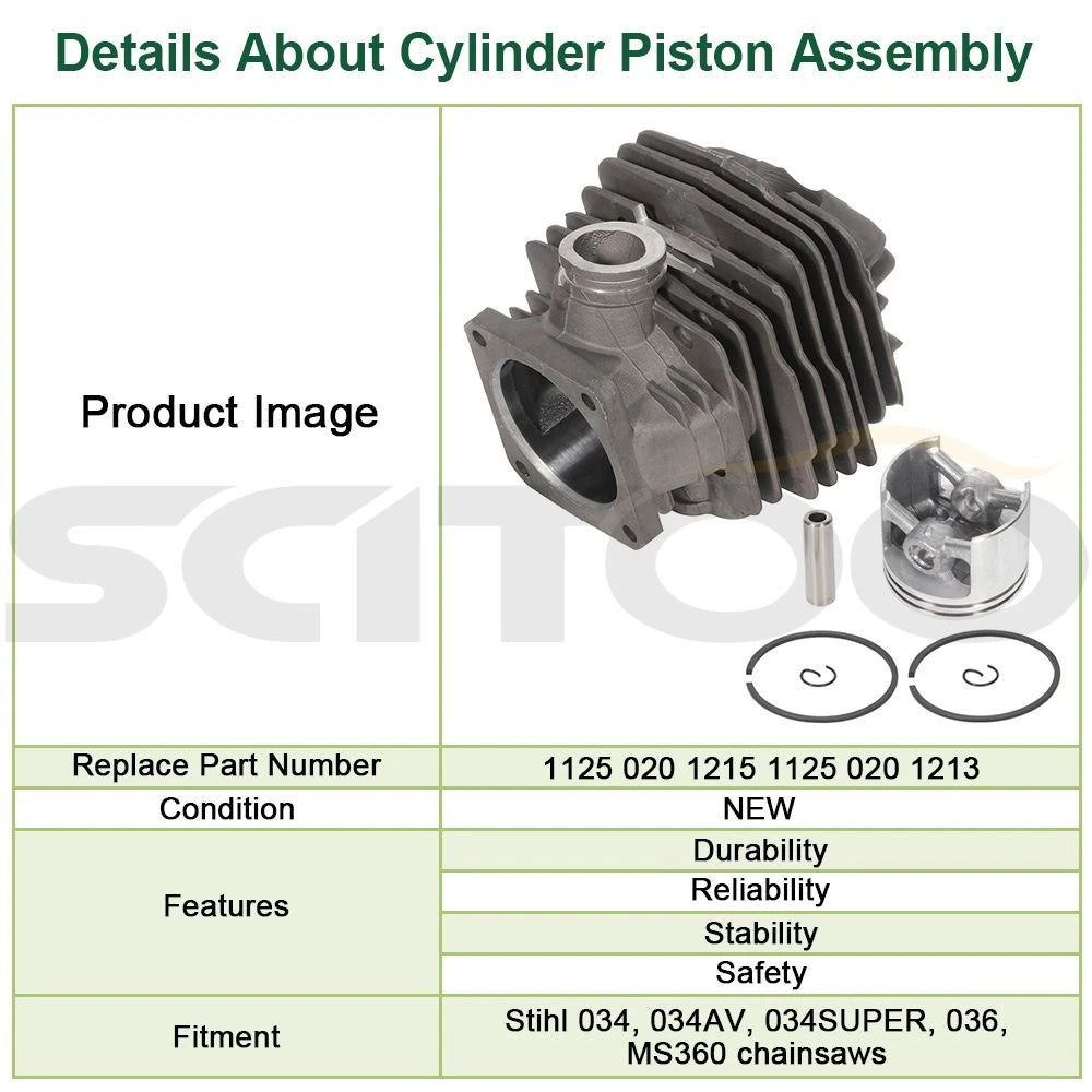 48mm Cylinder Piston Kit & Rings for Stihl MS340 MS360 (034 036)