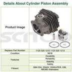 48mm Cylinder Piston Kit & Rings for Stihl MS340 MS360 (034 036)