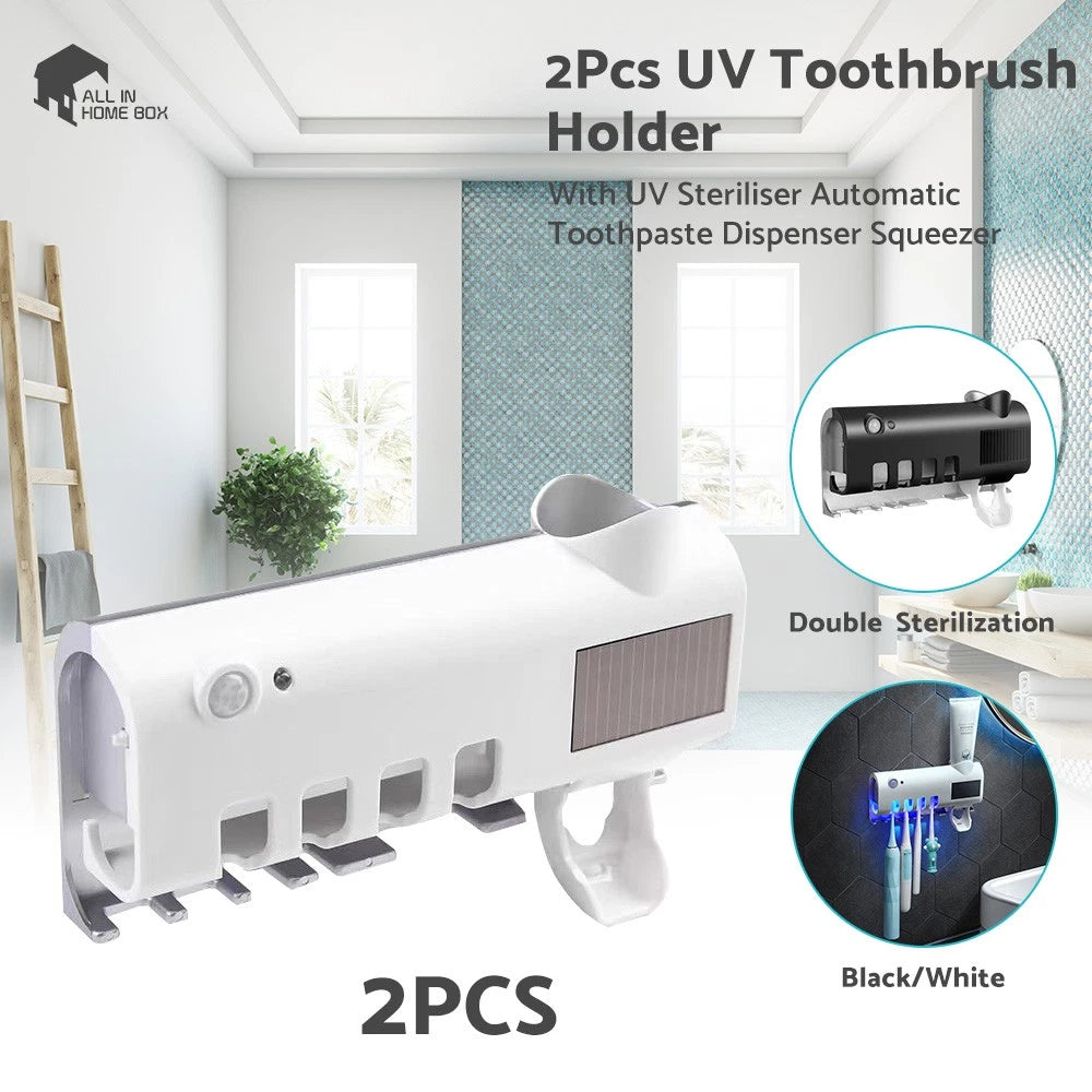 Toothbrush Sterilizer UV for Bathroom USB Solar Charging Holder