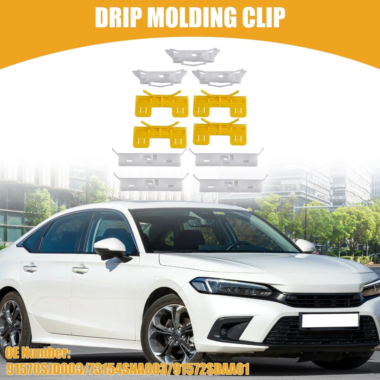11pcs Roof Windshield Fastener Clips No. 91570SJD003 for Honda Civic (2006–2011)