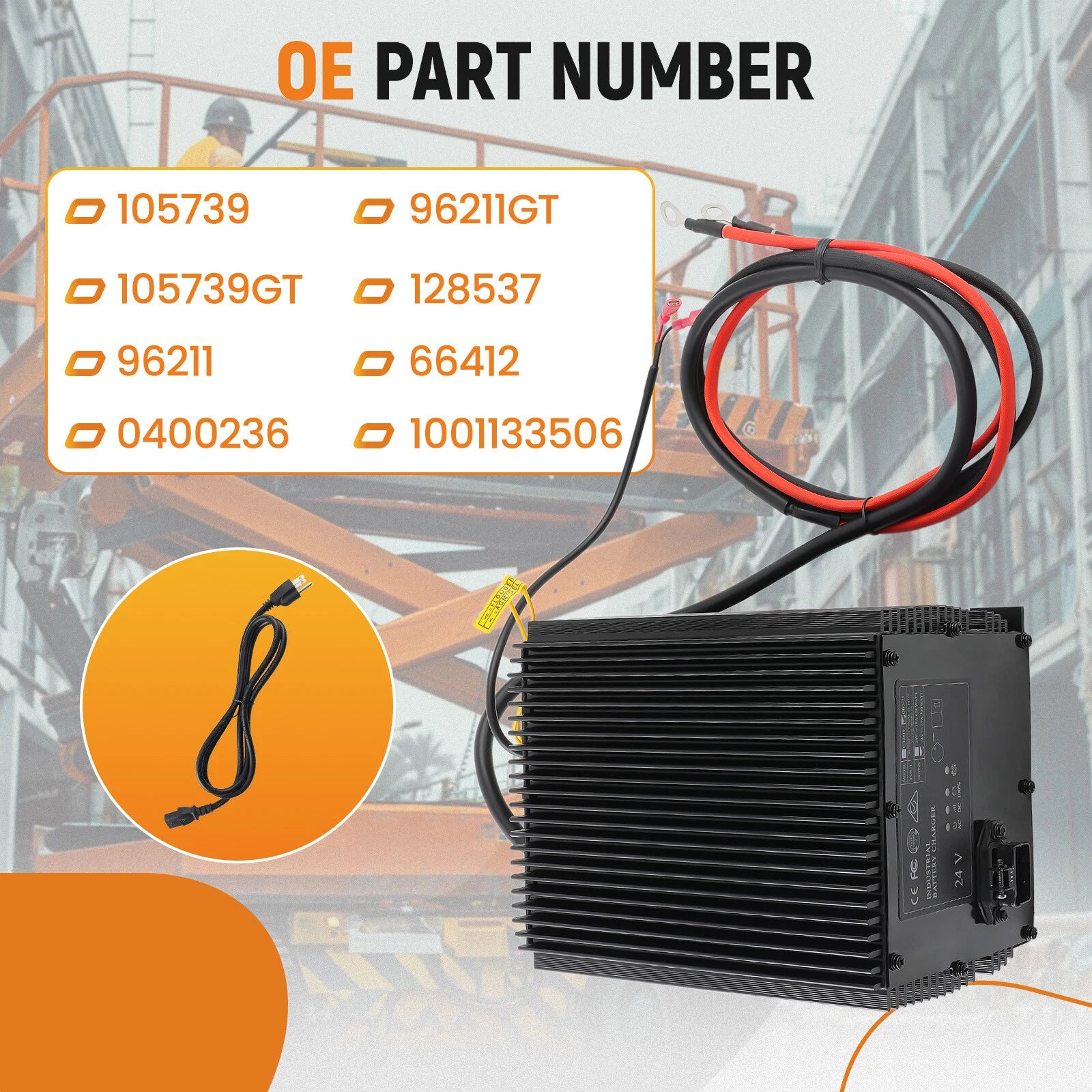 24V Battery Charger for Genie, Skyjack, JLG Scissor Lifts (2010–2023)
