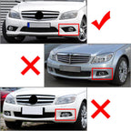 Pair Front Bumper Fog Light Grills for Mercedes C-Class W204 (2008–2010)