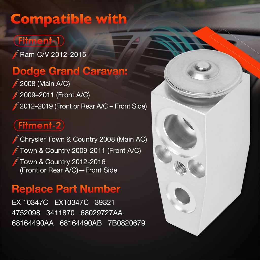 AC Expansion Valve Kit for Dodge Grand Caravan, Chrysler Town & Country (2008–2019)