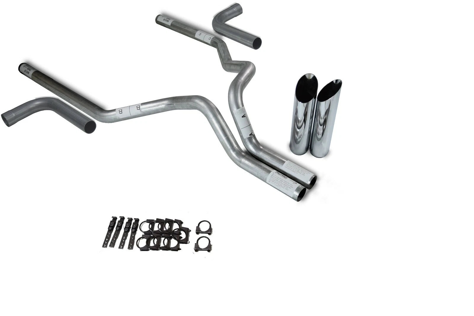 3" Dual Exhaust Kit for Chevy GMC 1500 (2015–2018) - Side Exit, No Muffler