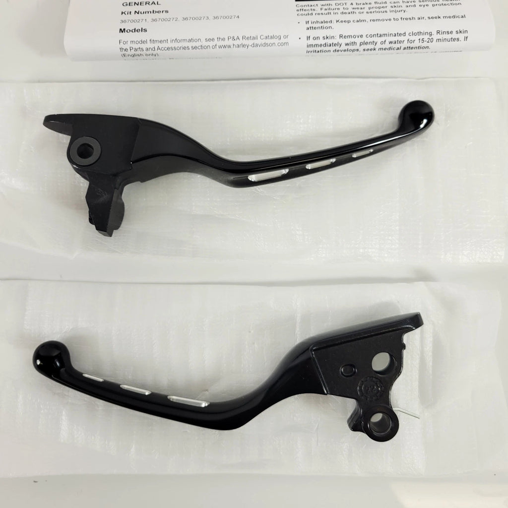Black Edge Cut Hand Brake & Clutch Lever Kit for Harley Touring (2021–2025) 36700273