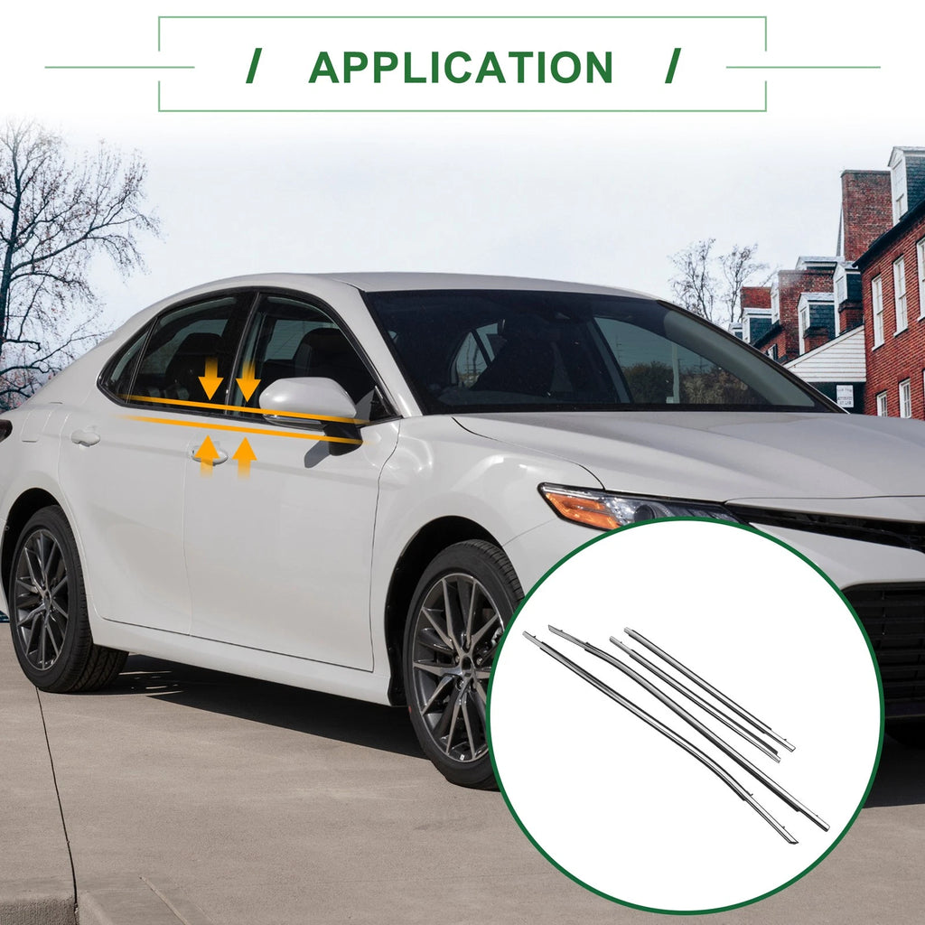 Set of 4 Weatherstrip Window Seal No. 7572006230/7571006230 for Toyota Camry (2018)
