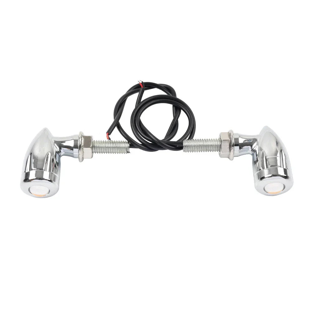 Mini Turn Signal Light Blinker 8mm Chrome for Bobber Cafe Racer