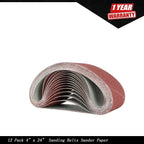 Set of 12 Sanding Belts 4" × 24" 60-400 Grit for Woodworking
