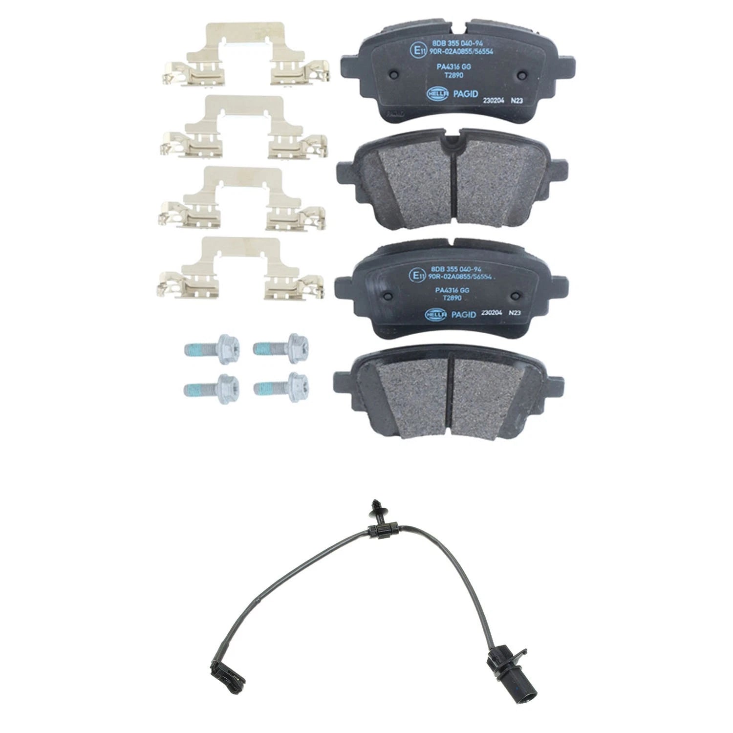 Hella Rear Low-Met Disc Brake Pad w/Sensor Kit for Audi A4 Allroad A4 Quattro A5 Quattro