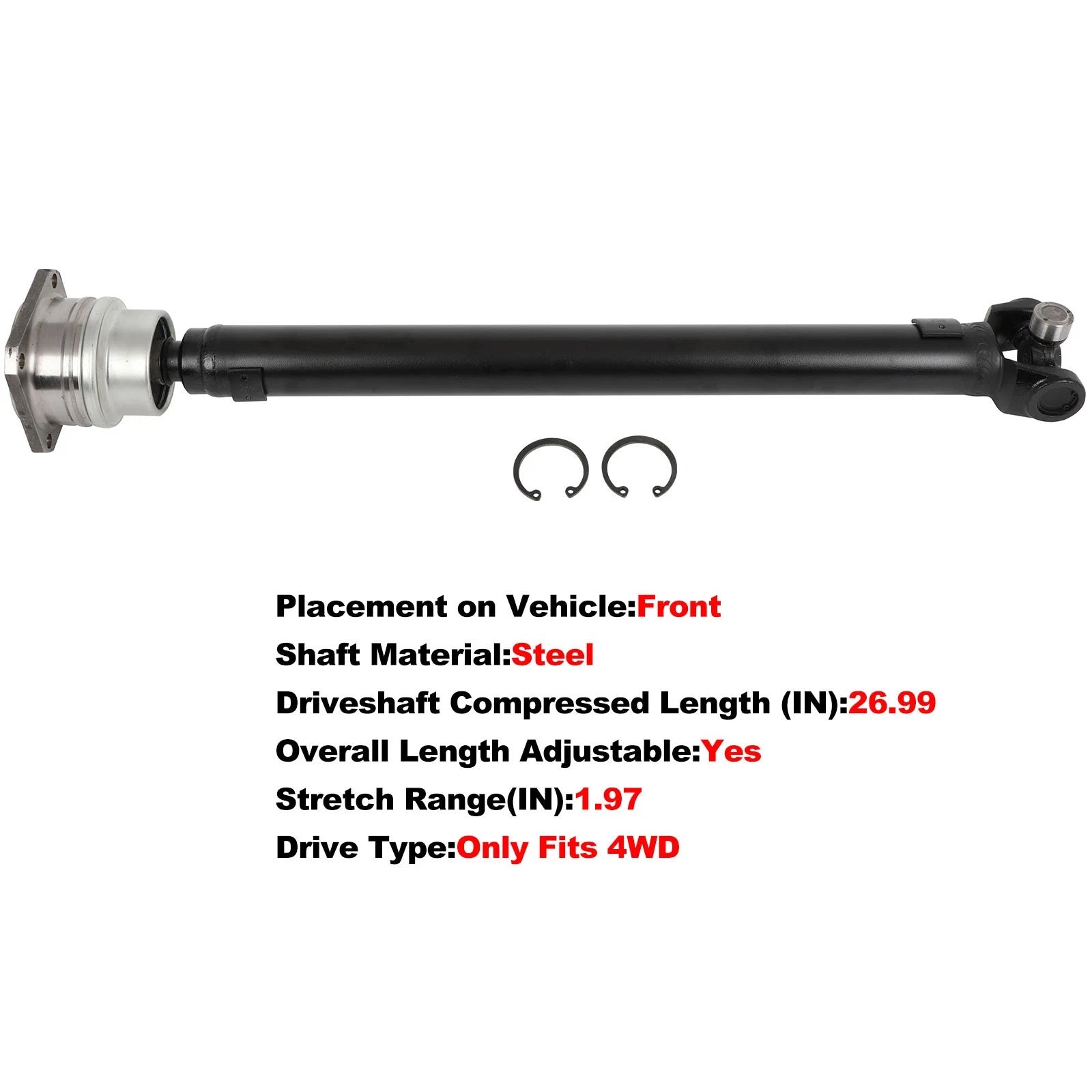 Front Drive Shaft Prop Shaft Assembly for Chevrolet Colorado (2004–2012) 25843685