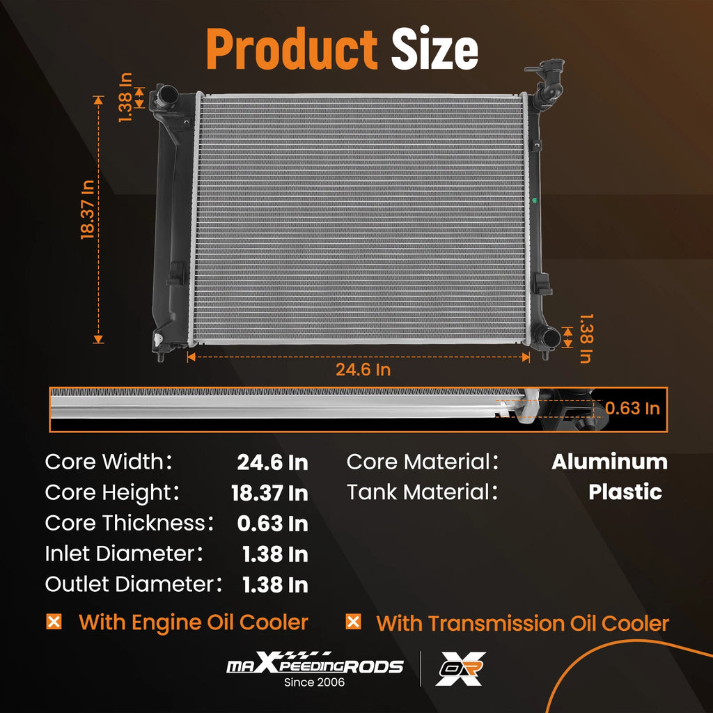 Aluminum Core Radiator for Hyundai Sonata (2015-2019)