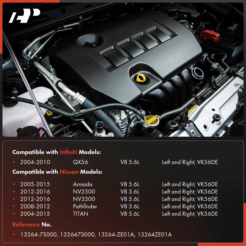 2X Red Engine Valve Covers with Gaskets for Nissan