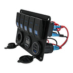 Marine Switch Panel Waterproof with USB Charging for Truck and Caravan