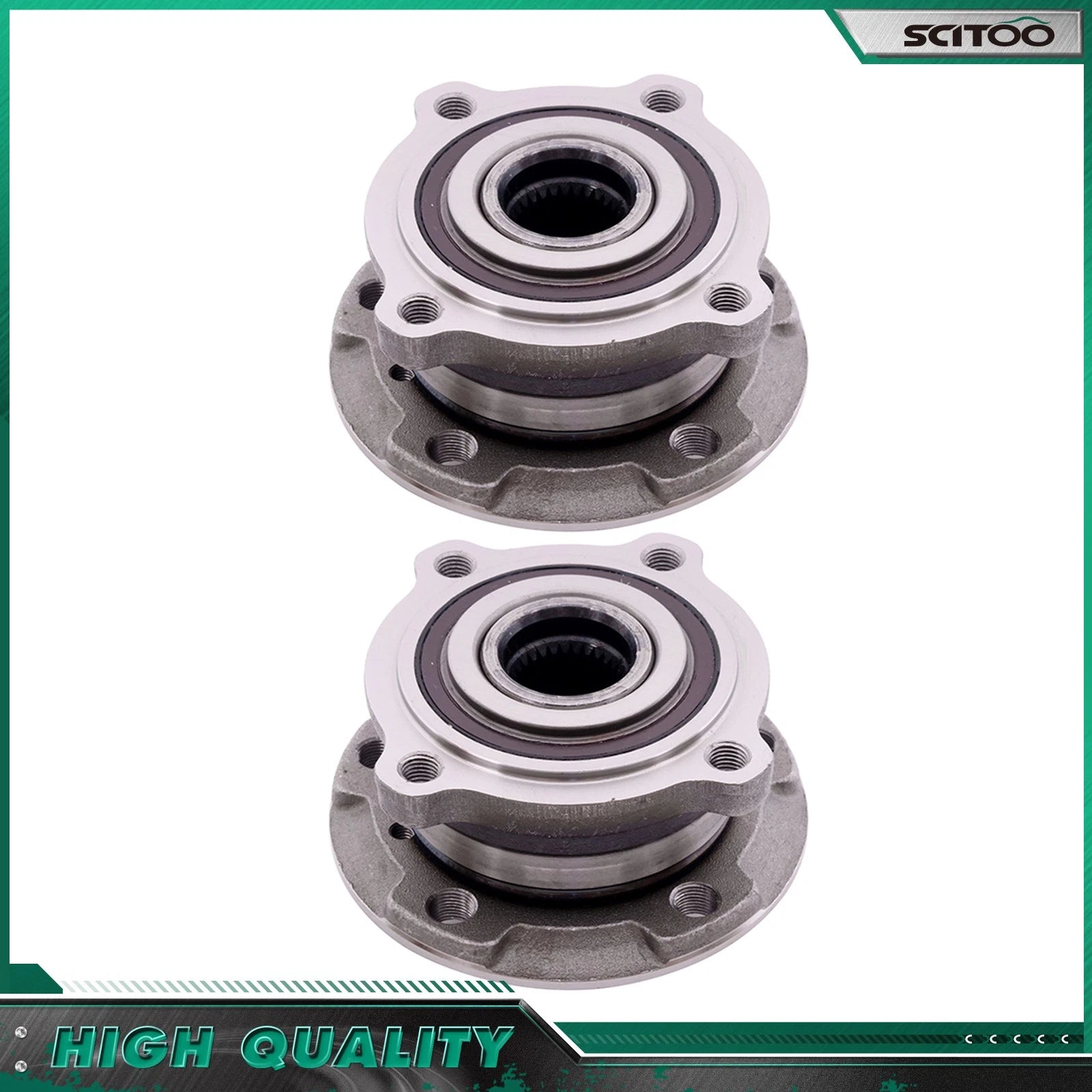 Pair Front Wheel Bearing Hub Assembly for BMW X5 (2007–2018) AWD