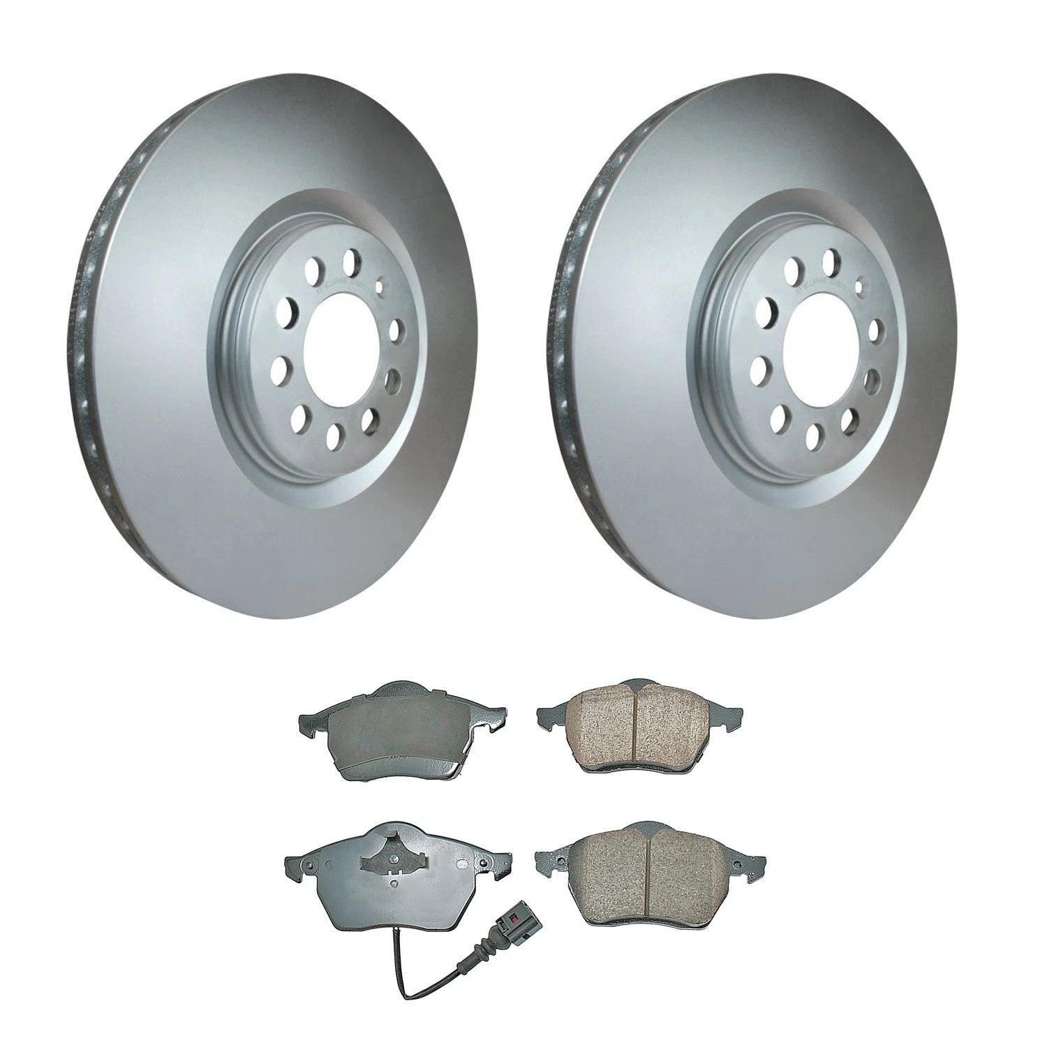 Front Rotors & Akebono EURO Ceramic Brake Pads Kit for Golf TT Quattro