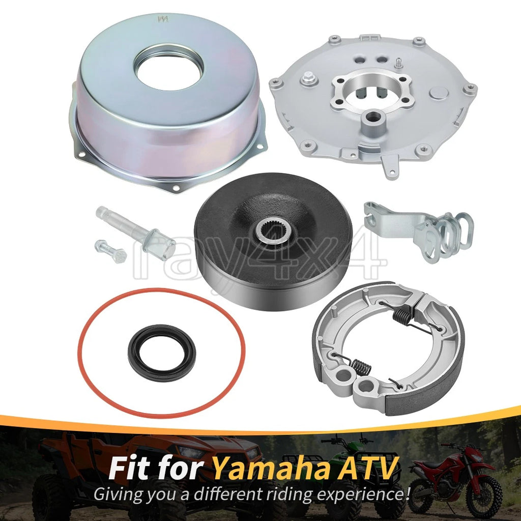 Rear Brake Drum Hub Plate Cover & Shoes Seal Kit for Yamaha Kodiak Big Bear (400)