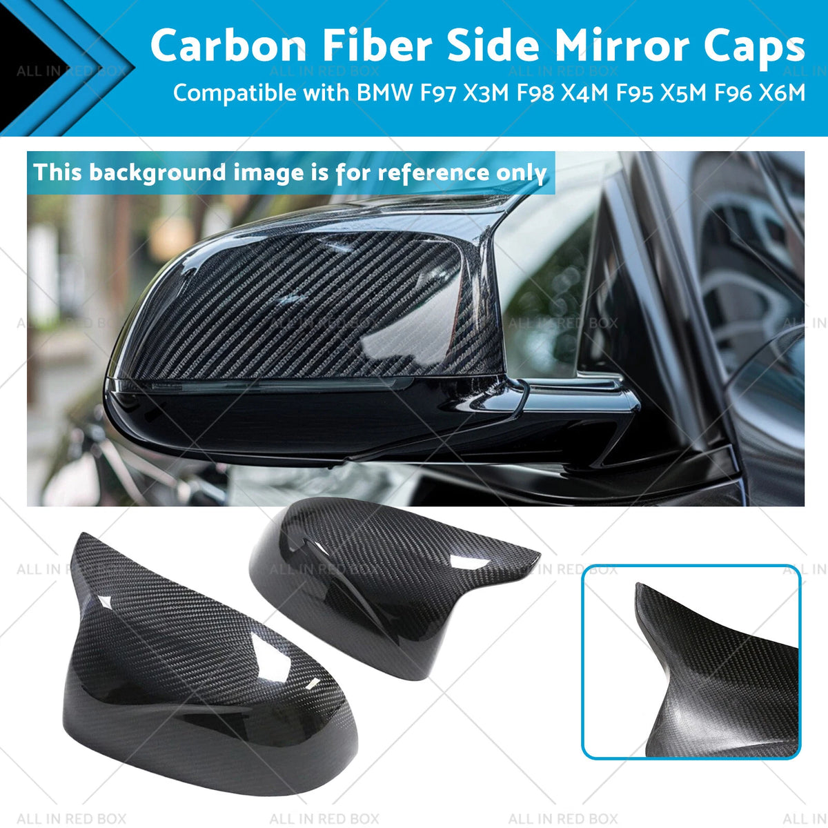 Carbon Fiber Side Mirror Caps for BMW X5M F96 X6M F97 X3M F98 X4M F95