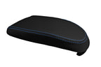 Carbon Fiber Console Lid Armrest Cover for Ford Focus (2000–2007) Blue Stitch