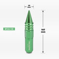 20Pc M12X1.5 Green JDM Conical Wheel Lug Nuts + Spike + Extension 20mm